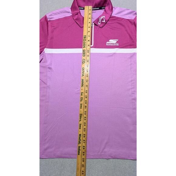 Skechers GO GOLF Tour Polo Men’s XL Magenta Pink Zip Callaway Lexus AP 18Birdies - Picture 12 of 12